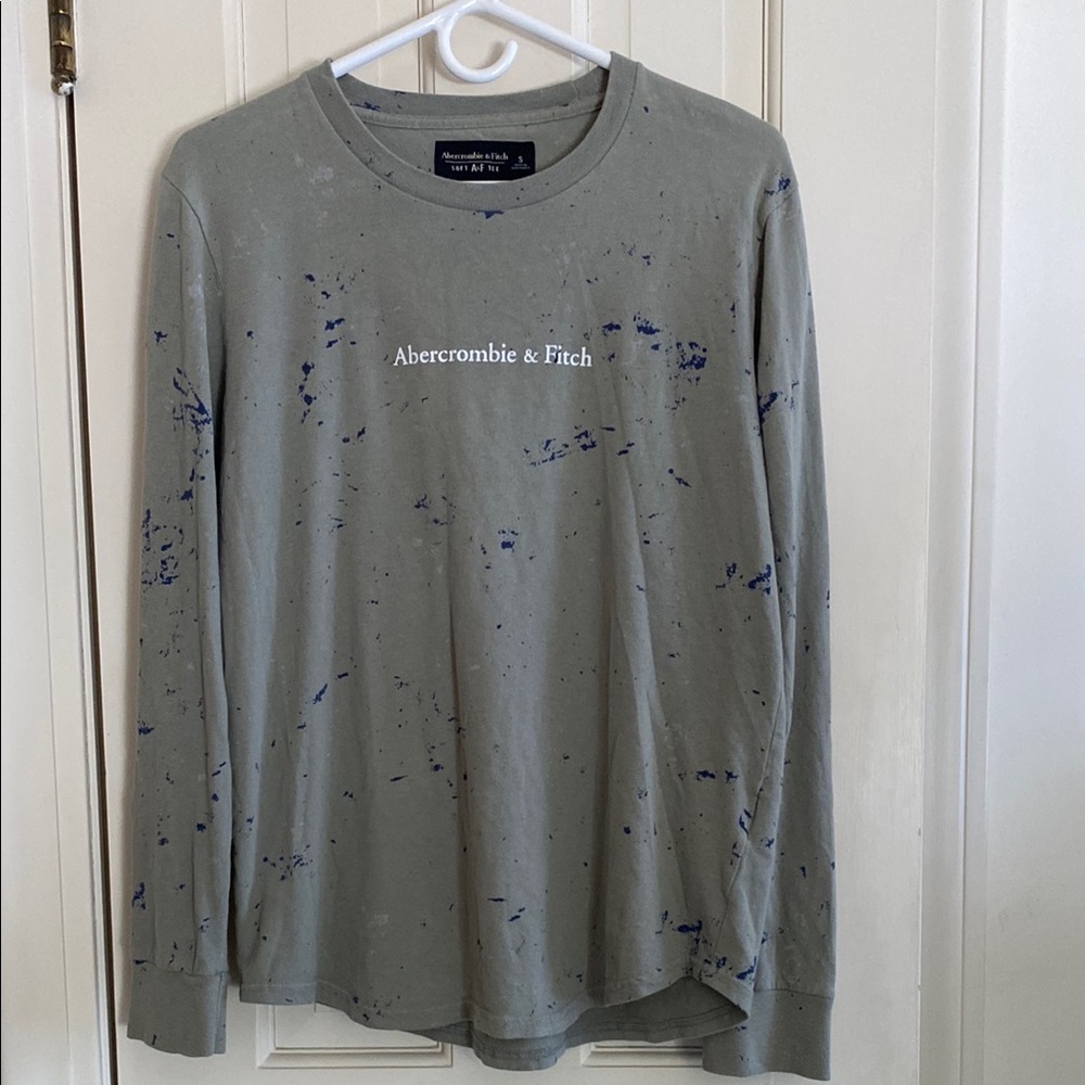Y2K Abercrombie & Fitch Grayish Green Long Sleeve Tee Casual Comfort